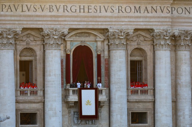Newly elected Pope Leo XIV, Cardinal Robert Prevost of the United States appears on the balcony of St. Peter's Basilica, at the Vatican, May 8, 2025. REUTERS/Murad Sezer