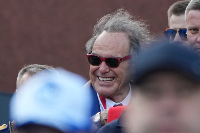 epa12086507 US director Oliver Stone arrives for the Victory Day military parade in Moscow, Russia, 09 May 2025. Russia marks the 80th anniversary of the victory in World War II over Nazi Germany and its allies. The Soviet Union lost 27 million people in the war. EPA/PAVEL BEDNYAKOV / POOL