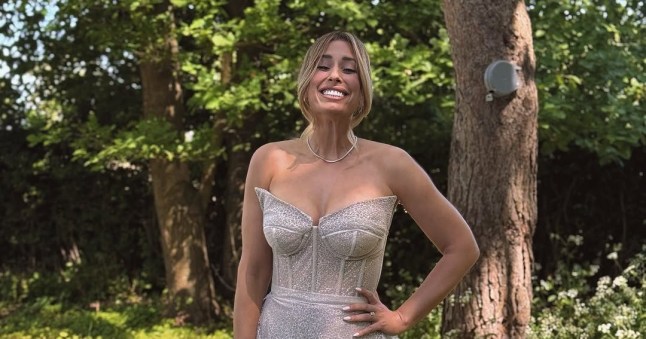 Stacey Solomon wearing wedding dress at Bafta
